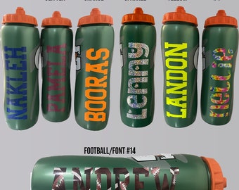 Personalized 32 oz gatorade squeeze water bottle with vinyl name decal/name label | Team Gatorade | Sports Bottle personalized | Coach Gift