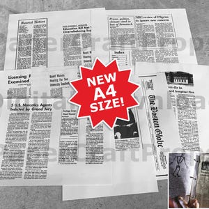 New A4 size! John Winchester&#39;s Journal Replica Newspaper Clippings
