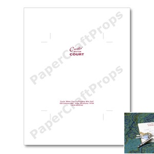 Supernatural &quot;Curtis&#39; Motor Court&quot; Notepad Paper Replica