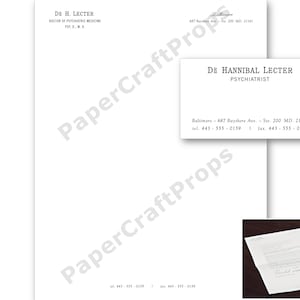 File fai da te per biglietti da visita e carta intestata di Hannibal Lecter (8,5"x11" e A4 inclusi)