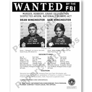 Sam and Dean Winchester Wanted Poster