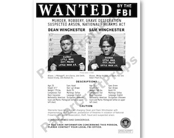 Afiche de búsqueda de Sam y Dean Winchester