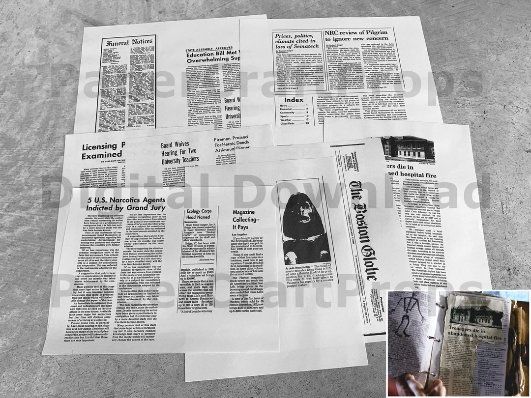 John Winchester's Journal Replica Newspaper Clippings
