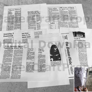 John Winchester's Journal Replica Newspaper Clippings