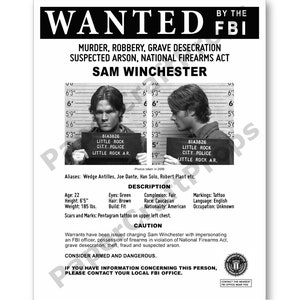 Sam Winchester Wanted Poster