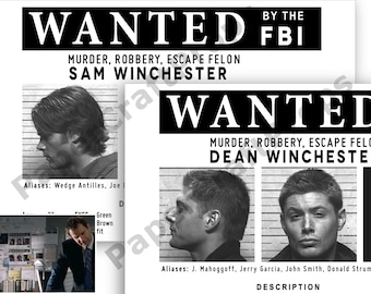 Conjunto de dos carteles grandes de Winchester Wanted
