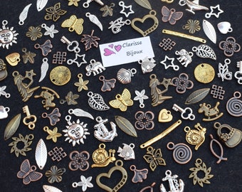 Wholesale Charms in bulk, Silver,Bronze, Copper & Gold charms Mix, Mixed Charms