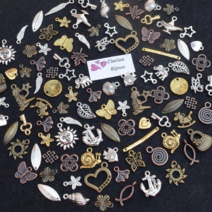Wholesale Charms in bulk, Silver,Bronze, Copper & Gold charms Mix, Mixed Charms