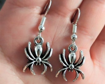 Boucles d'oreille araigne, Boucles d'oreilles argent tibétain