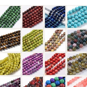 Natural Stone Round 8mm, Gemstone Beads for Jewelry Making, Natural Round Smooth, Natural Gemstone Beads Make Bracelet and Necklace