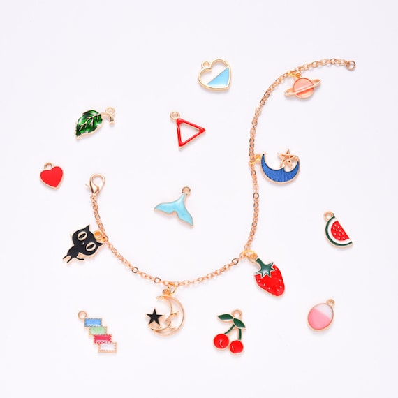 Wholesale 20pcs Enamel Mixed Random Color Alloy Pendant Charms Jewelry DIY  Craft for sale online