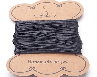 1mm Waxed Cotton Cord, Waxed Cord, Cotton String 1mm Mixed Colour, Waxed Cotton Cord String 5m to 20m Jewellery Making Necklace Bracelet