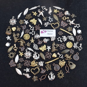 Breloques en métal, Lot mixte de breloques, Charms tibétains, Breloques pour la fabrication de bijoux, Charms pour bracelets, DIY Charms image 6