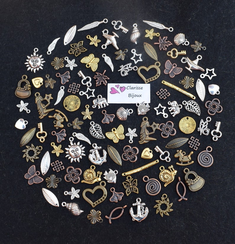 Breloques en métal, Lot mixte de breloques, Charms tibétains, Breloques pour la fabrication de bijoux, Charms pour bracelets, DIY Charms image 6