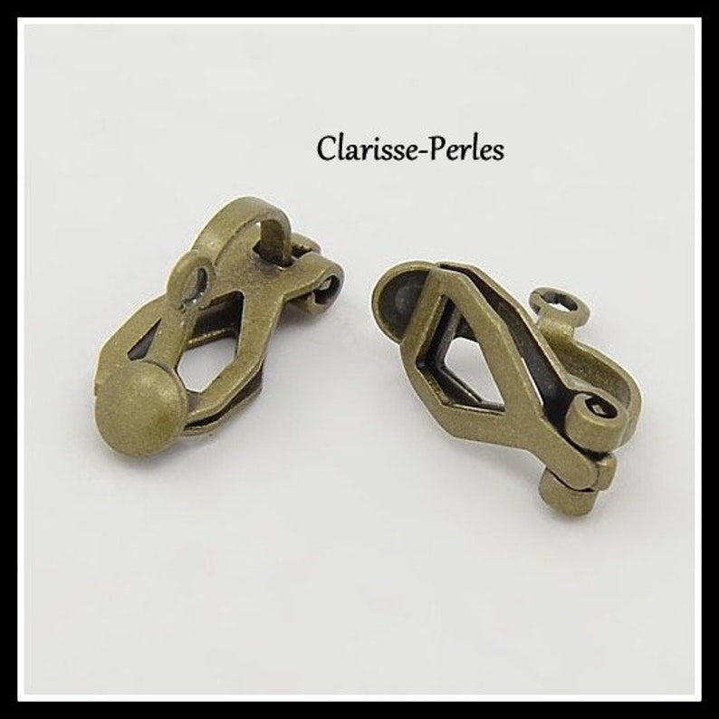 Clips oreilles non percées 13x10mm trou 1,5mm Argenté/ Bronze image 6