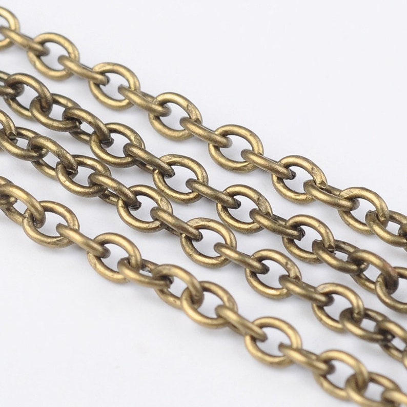 Chaîne à maille forçat 3x2mm, Chaines à mailles, Chaine fine maillon, Chaine 3x2mm, Chaînes pour bracelets et colliers image 7