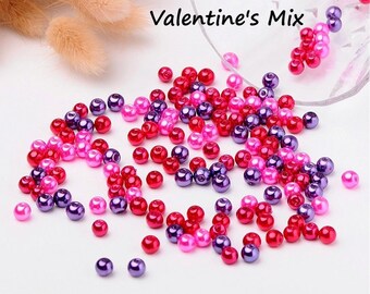 Round Glass Pearl Beads 6mm, different colors