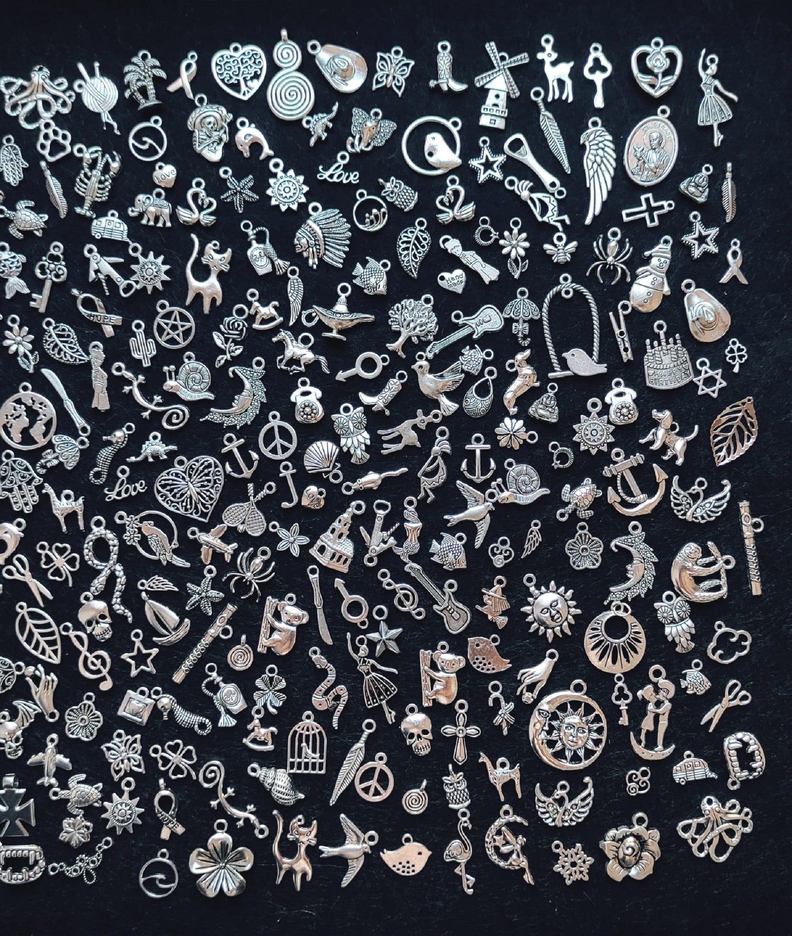 Charms in Bulk, Tibetan Silver Charms, Charms for Jewelry Making