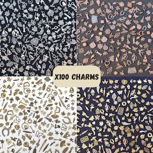 100 Tibetan Silver Charms, Charms in Bulk, for Jewelry Making, Pendant Charms, Charms for Earrings Bracelets, Mixed Charms, Wholesale Charms