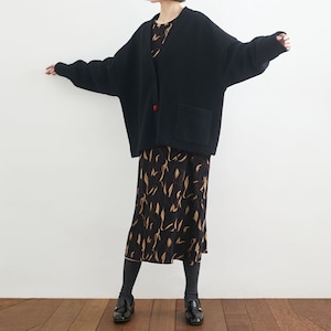 22601---Oversized Boiled Wool V-neck Jacket / Short Coat in Black, Handmade by OOZZ