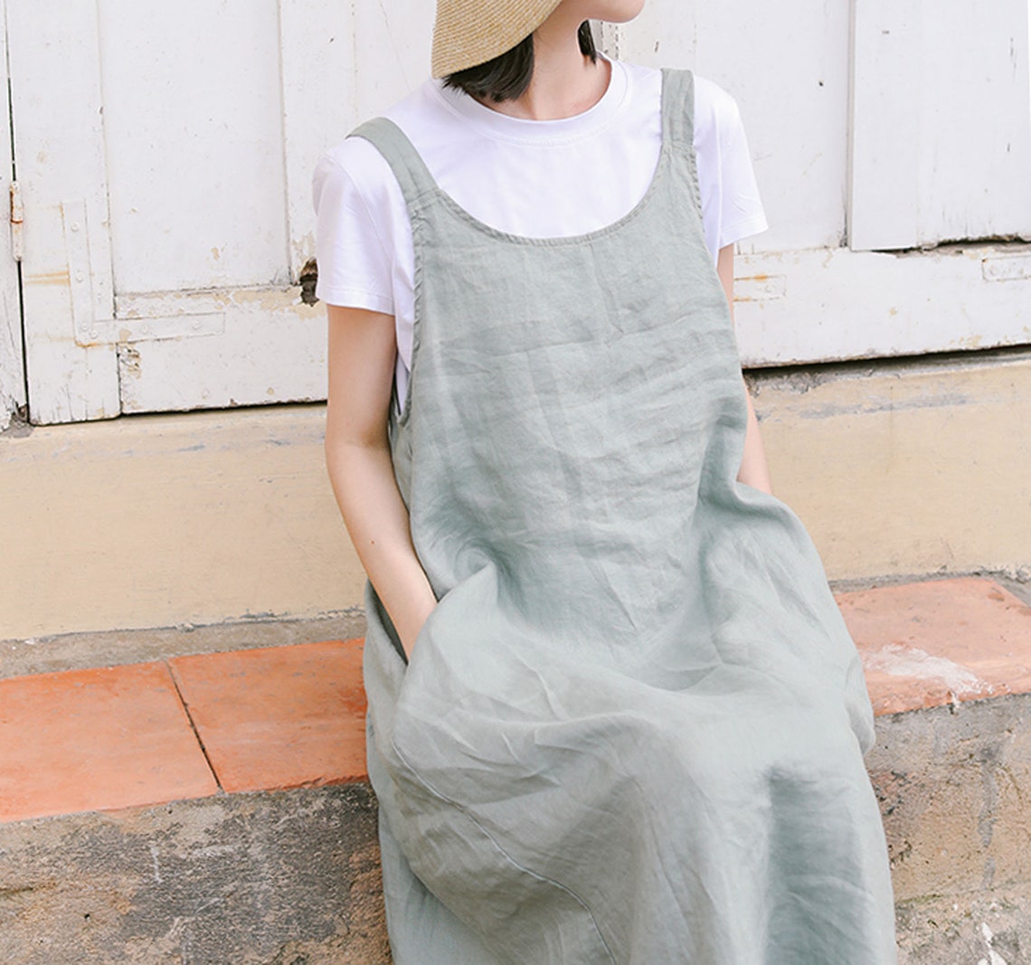 100% Linen 2 Way Overall Dress