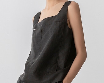 22205---Camiseta sin mangas de seda con efecto barro agrietado, camiseta sin mangas de seda con efecto té deconstructivista, hecha a mano por OOZZ