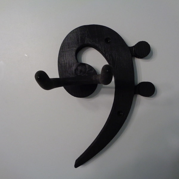 Guitar Rack/Wall Mount Hanger Base Note Carved Wood Hand Made - FREE SHIPPING