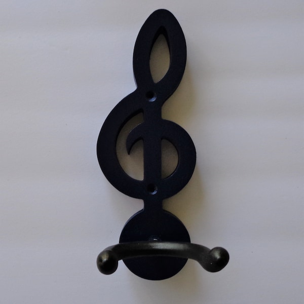 Guitar Rack/Wall Mount Hanger Clef Note Carved Wood Hand Made - Free Shipping