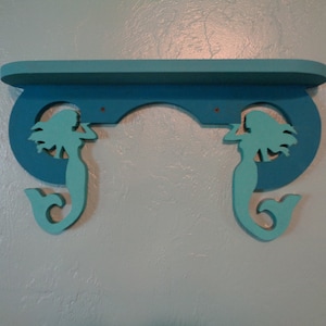 Mermaid Themed Wall Shelf Hand Made in USA - FREE SHIPPING