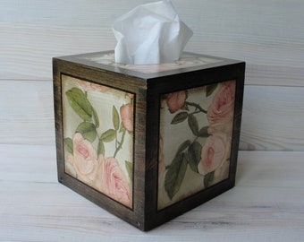 Couvercle de boîte à mouchoirs en bois