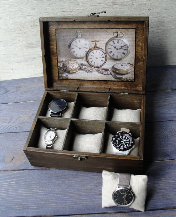 Caja de reloj de madera para hombre. Caja de reloj Etsy M xico