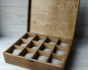 Caja de madera para 12 relojes. Porta reloj