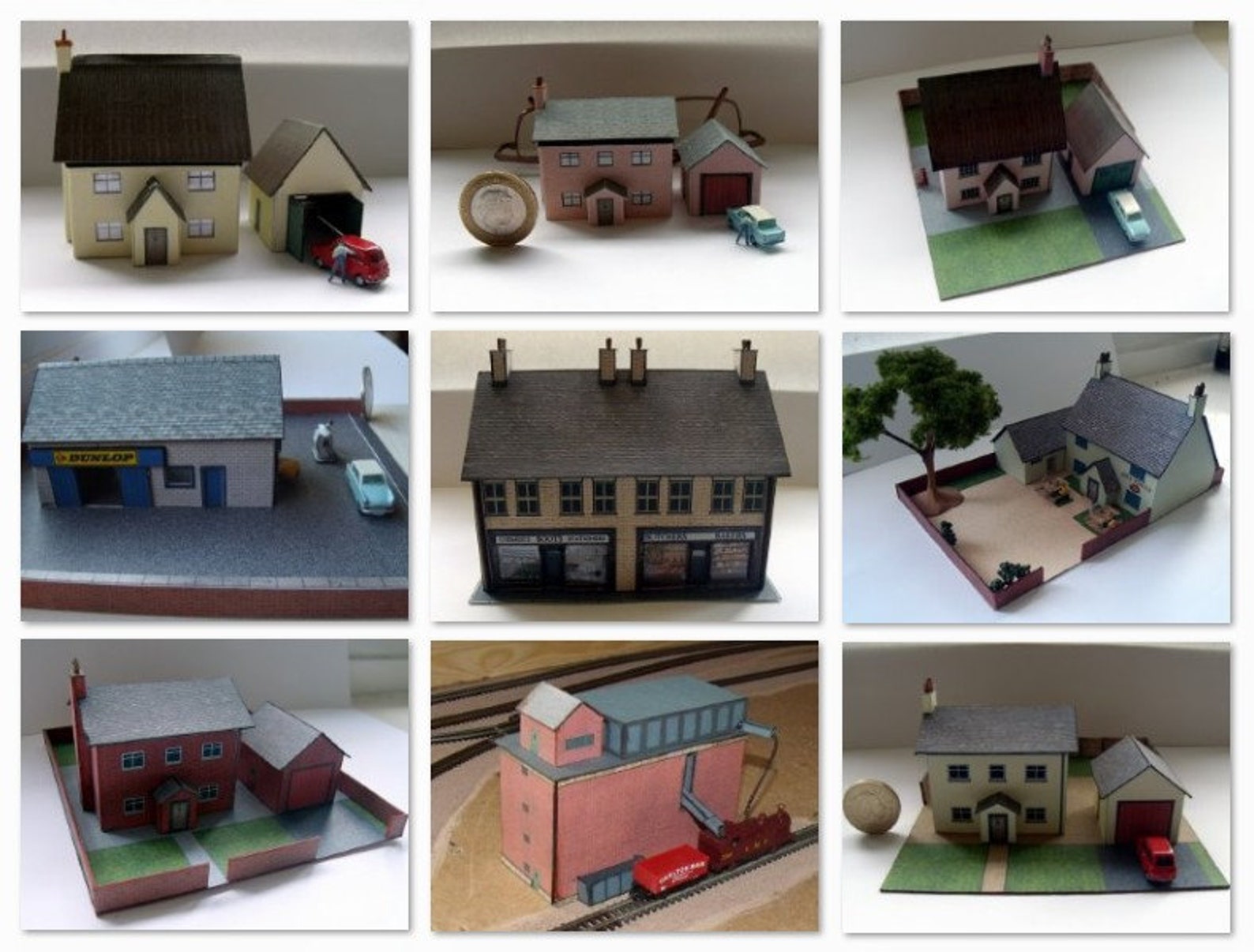20+ N Gauge Model Card Buildings. Station, Houses, Shops and More ...
