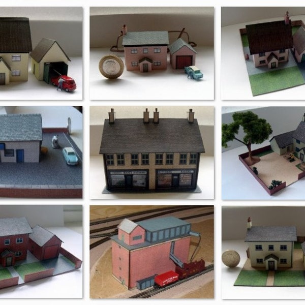 20+ N Gauge Model Card Buildings. Pub, Shops and more. Instant Download