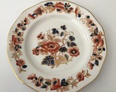 Crown Staffordshire Old Derby Plate Imari Style from England Vintage