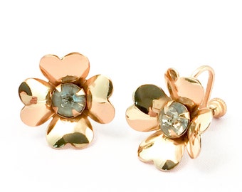Vintage Earrings - Coro Earrings - Vintage Flower Earrings - Gold Tone Earrings - Gift For Her - Mom Gift - - Vintage Jewelry