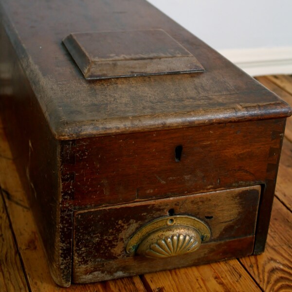 Old Victorian wooden cash register