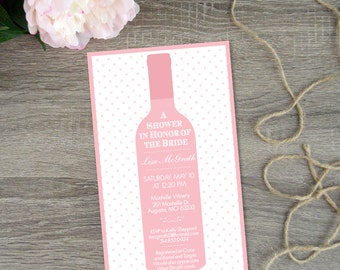 Wine Themed Bridal Shower Invitation  |  Wine Shower