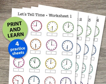 Telling Time Printable  |  Telling Time Clock Worksheets | Printable Learning Pages | Learning Activities for Kids First Grade | Homeschool
