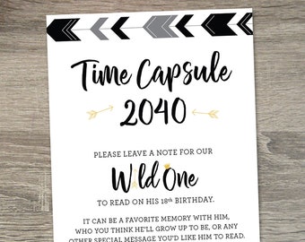 Invitación del niño del cumpleaños de Wild One / Niño del tema del primer cumpleaños de Wild One / Cápsula del tiempo del primer cumpleaños de Wild One