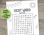 Sight Words Game  |  Sight Words Printable Worksheet  |  Kindergarten Learning Worksheet  |  Wordsearch  | Coloring Pages for Kids Printable