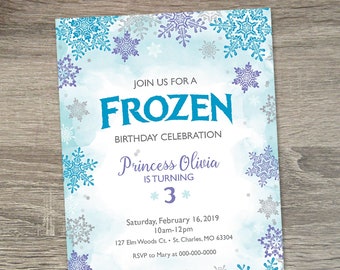 Frozen Birthday Invitation  |  Frozen Invitation Invites  |  Frozen Theme Birthday