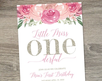 Little Miss Onederful  |  Little Miss Onederful Invitation  |  Little Miss Onederful Invite  |  Onederful Birthday Girl  |  First Birthday