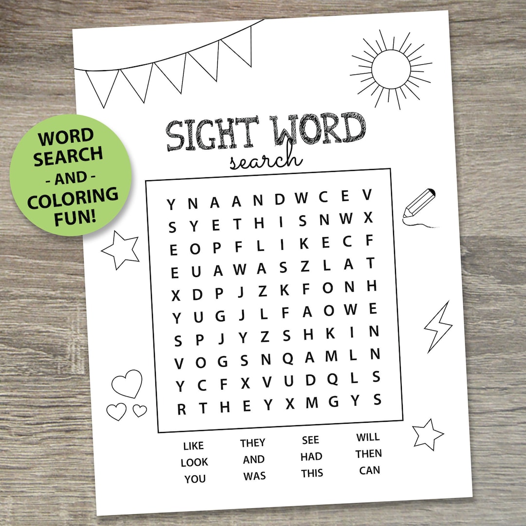 Sight Words Game | Sight Words Printable Worksheet | Kindergarten ...