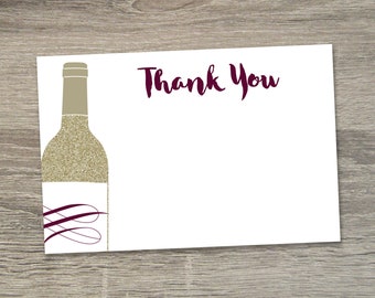 Wine Themed Bridal Shower Invitation  |  Wine Shower Invite  |  Wine Bottle Shower Invitation  |  Summer Bridal Shower  |  Thank You Cards
