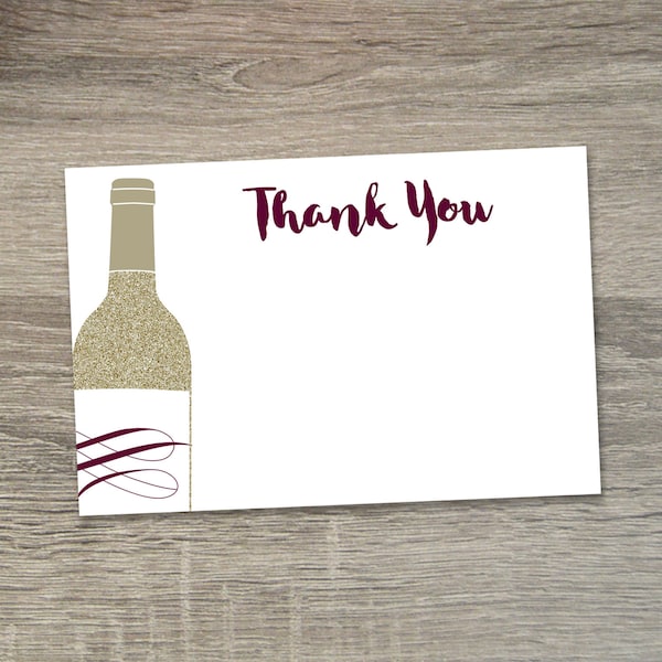 Wine Themed Thank You Cards Etsy