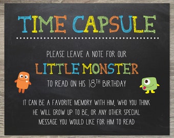 CUSTOM Monster 1st Birthday Invitation  |  Little Monster First Birthday  |  Monster Theme Time Capsule