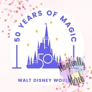 Castillo SVG del 50.° aniversario de WDW: 50 años de magia (ideal para Cricut)