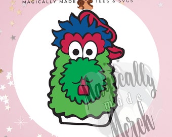 May include: Green, red, and blue cartoon character with a red hat and large eyes. The character has a bushy green beard and a red mouth. The character is a digital illustration.