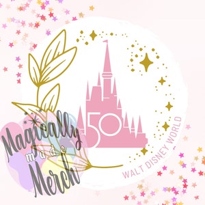 Castillo floral SVG del 50.° aniversario de WDW: ideal para Cricut